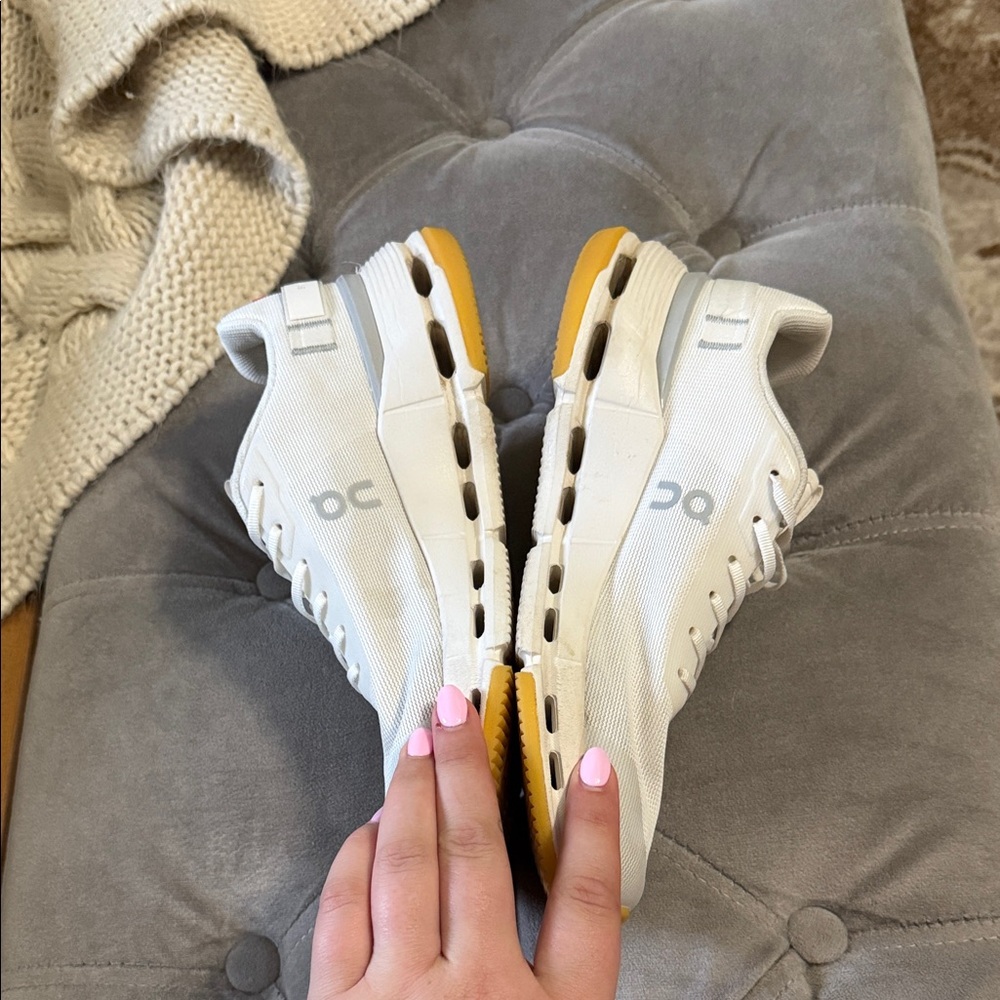 On Cloudtec White Sneakers with Gum Sole - Picture 5 of 5